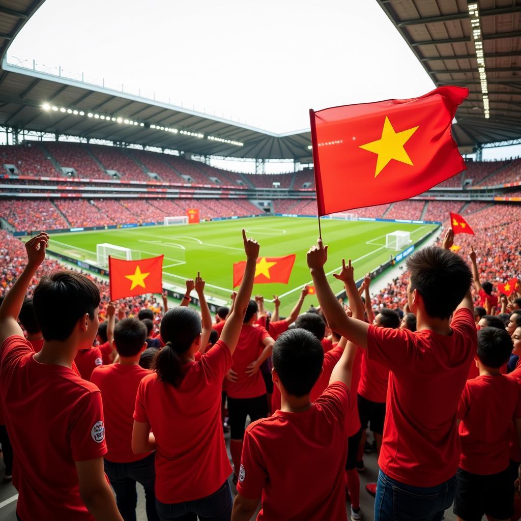 Vietnamese Football Fans Cheering