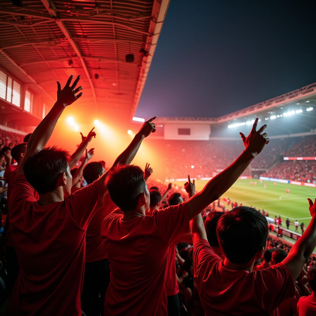 Vietnamese Football Fans Cheering