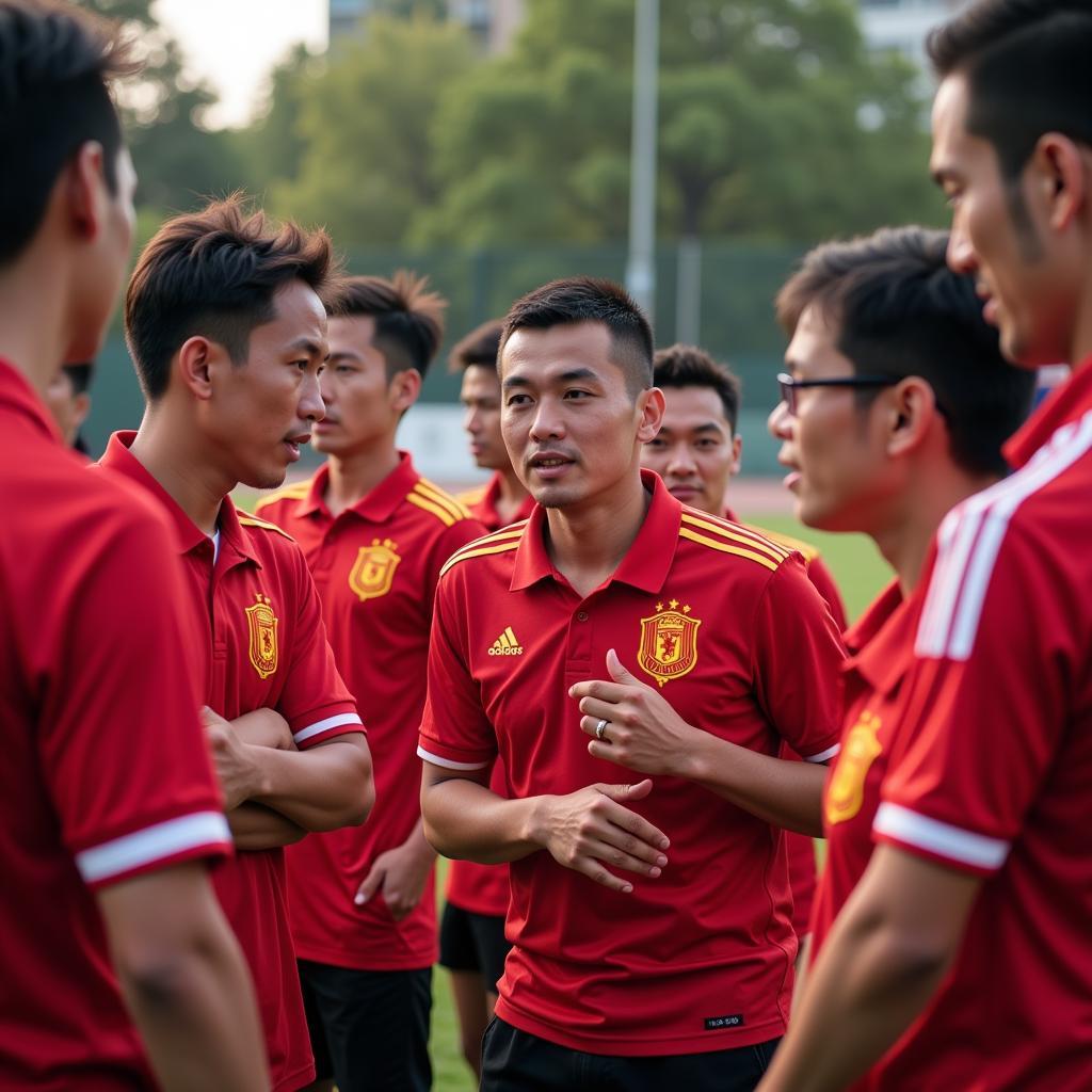 Vietnamese Football Fans Discussing