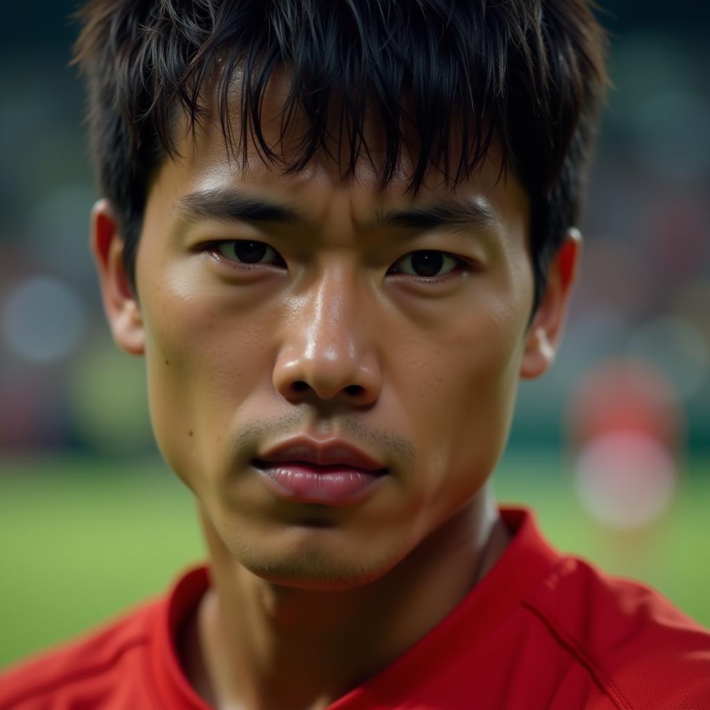 Portrait of a Vietnamese football player