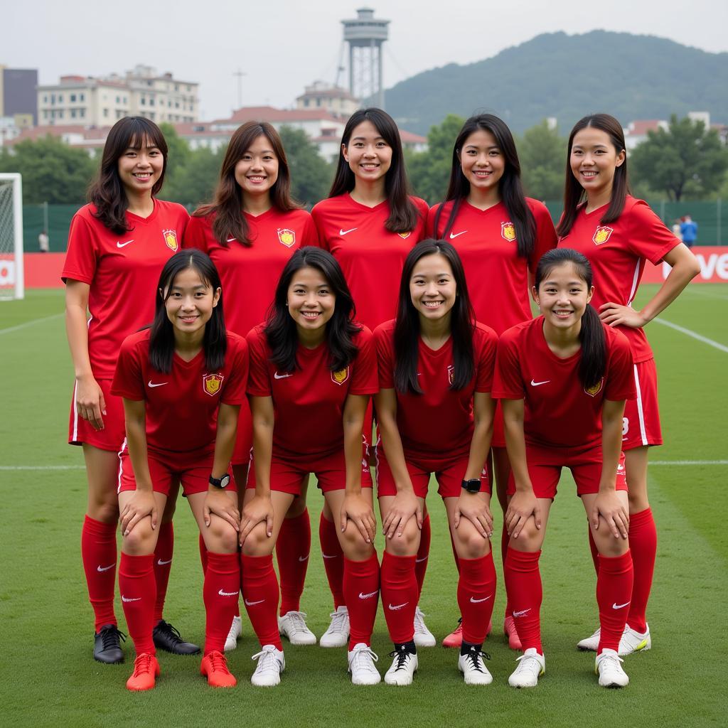 Vietnamese Overseas Female Football Players Team Photo