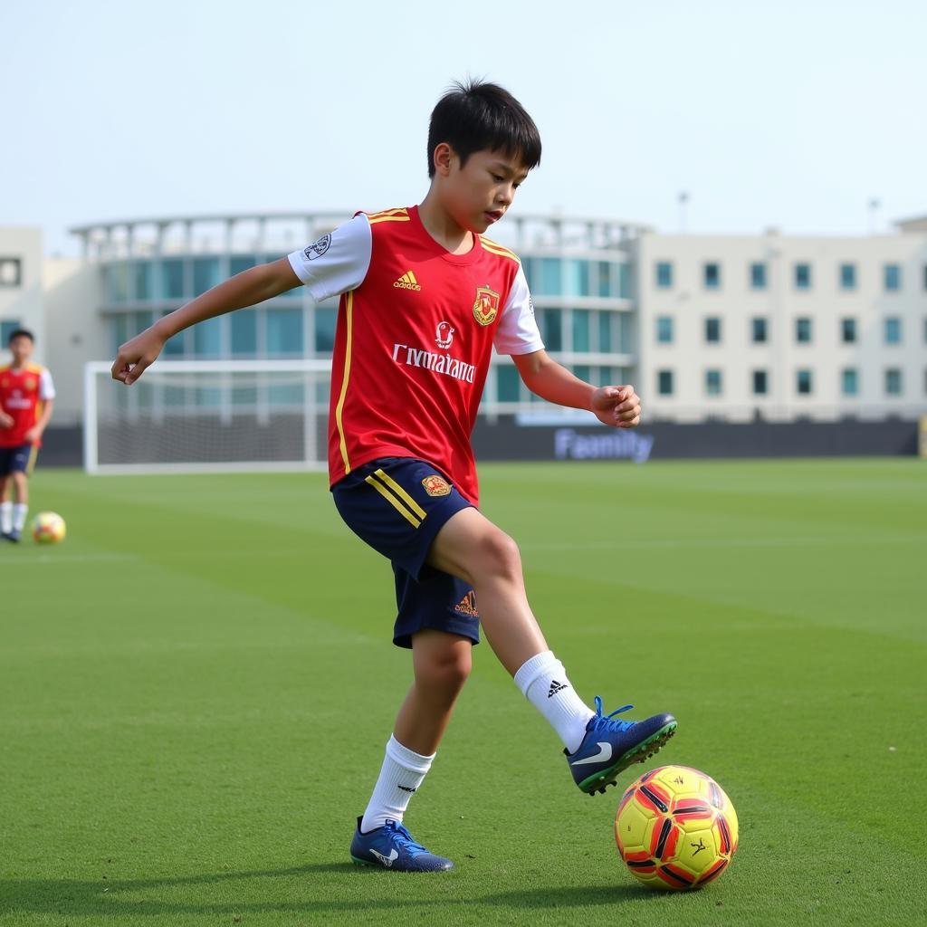 Vietnamese player training at Aspire Academy