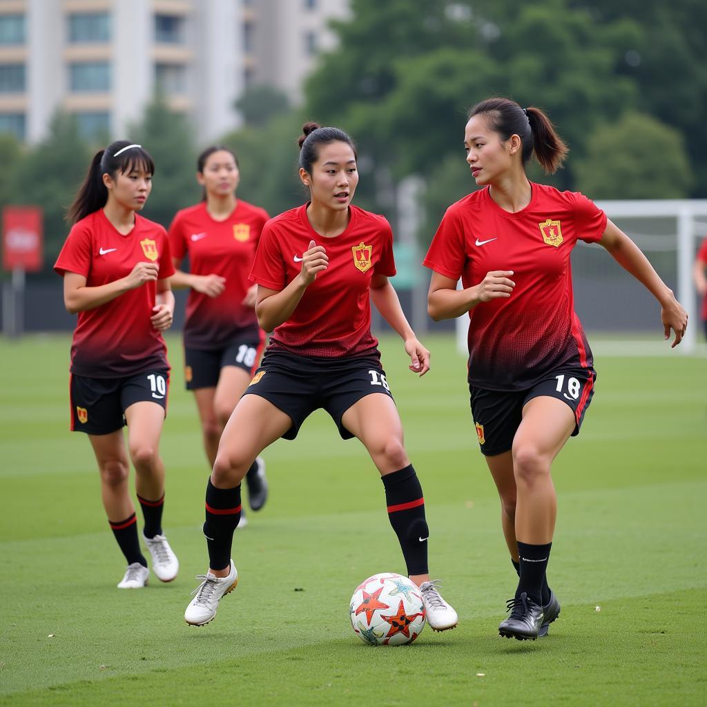 Vietnamese Women's Football Team Training Session