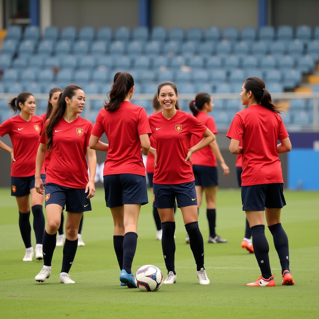 Vietnamese Women's Football Team Training