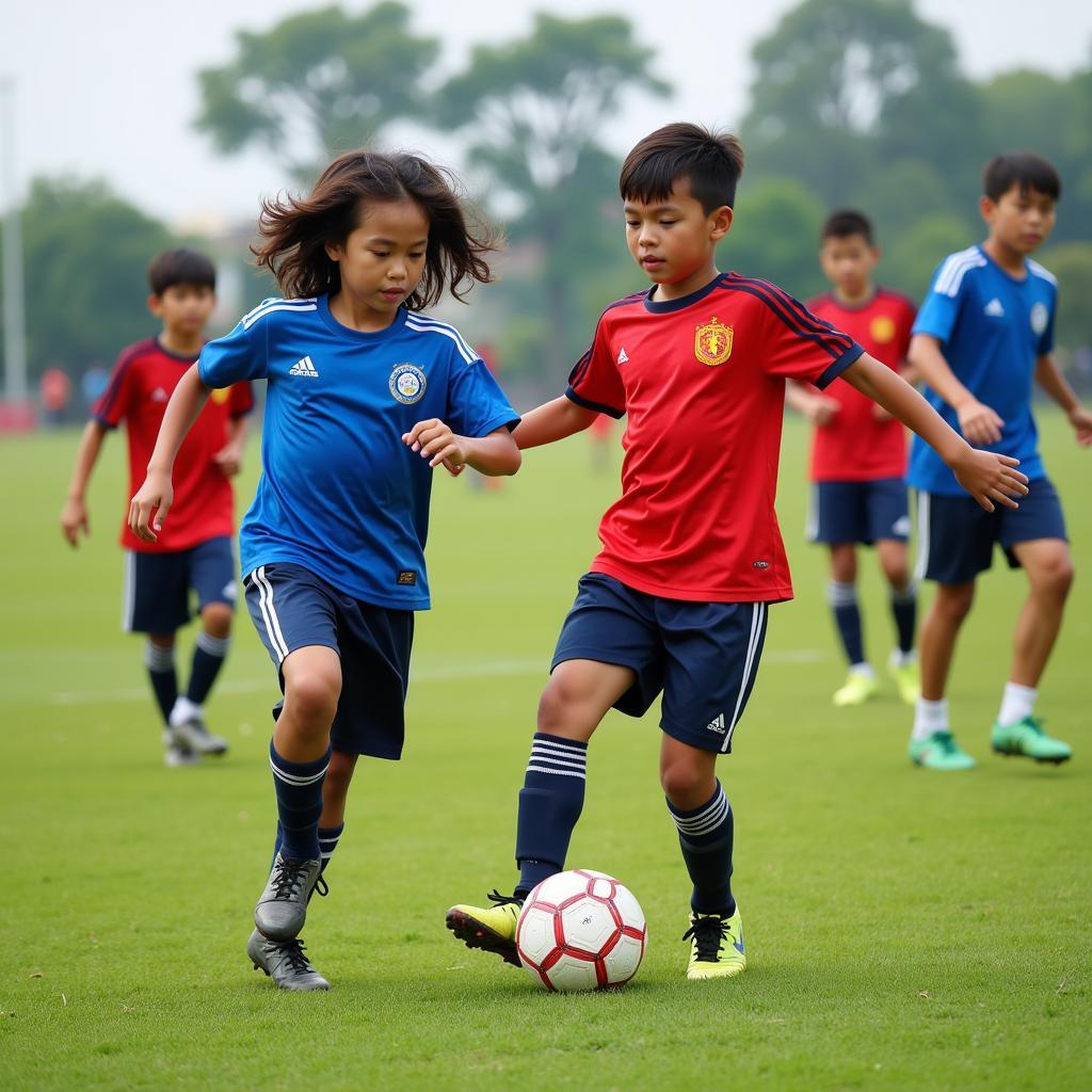 Vietnamese Youth Football Training Session