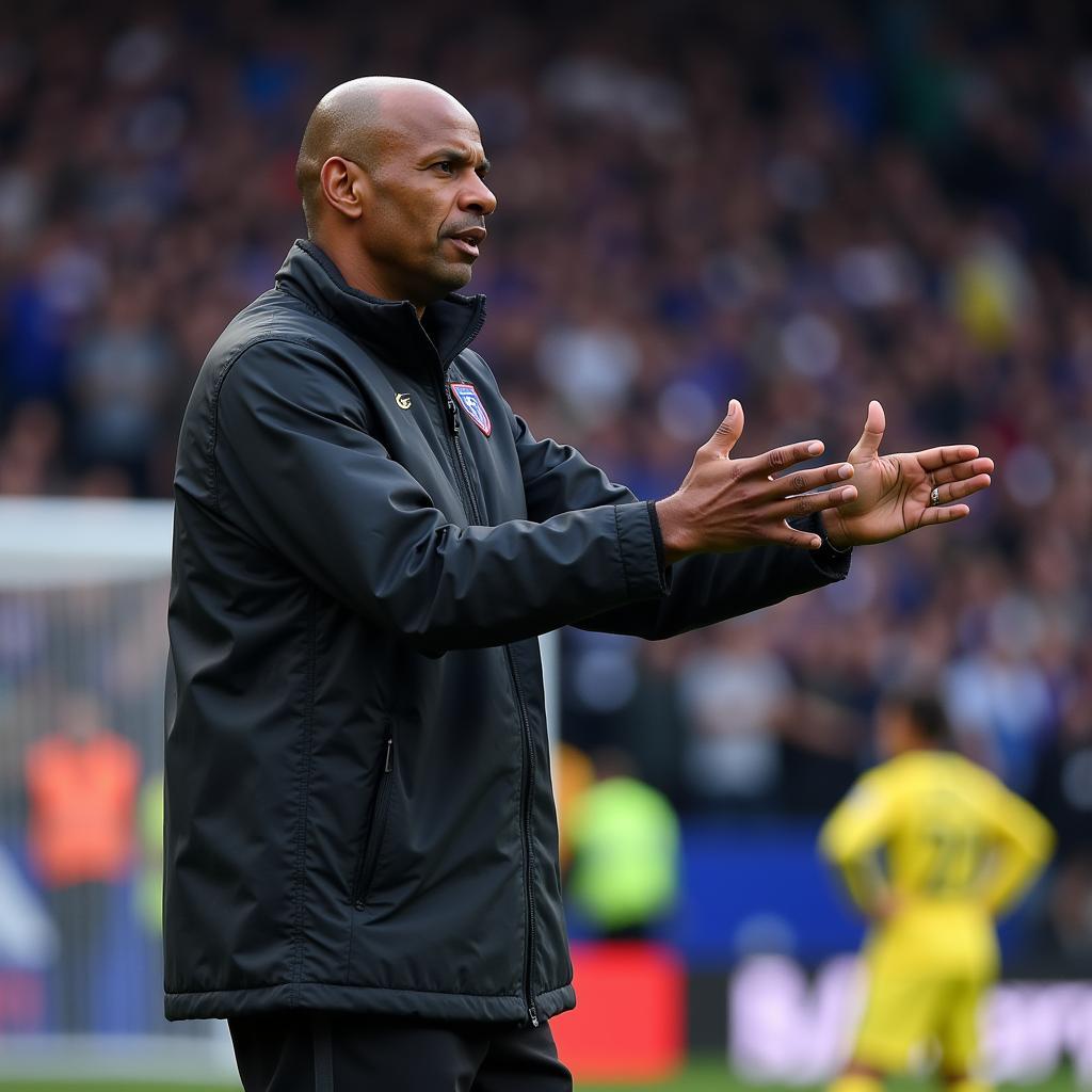 Vincent Kompany giving instructions as Anderlecht manager