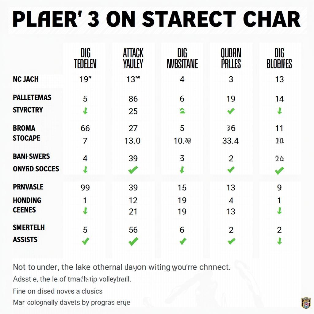 Volleyball Player Statistics Chart