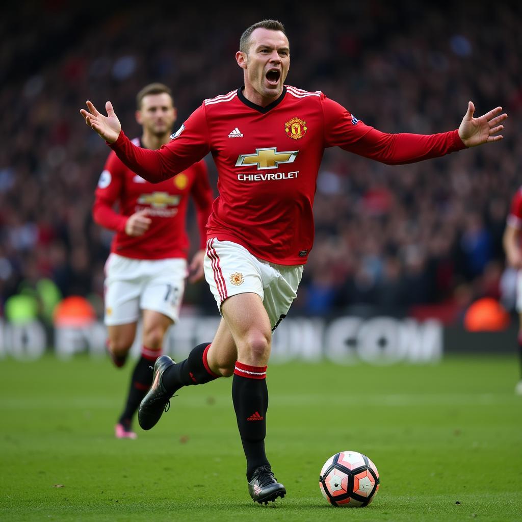 Wayne Rooney Celebrates a Goal: A Moment of Passion