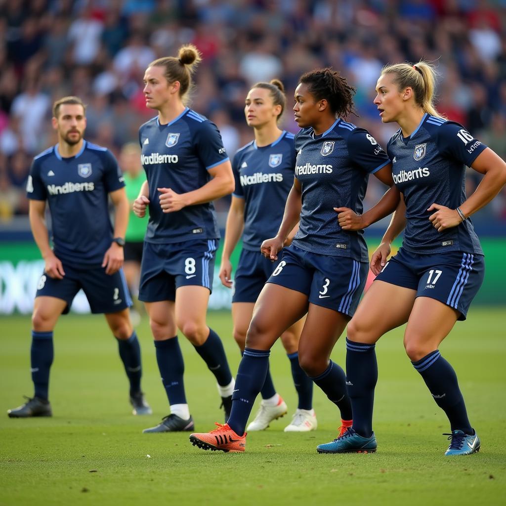 Whitecaps Defenders Holding the Line Against Attacking Players