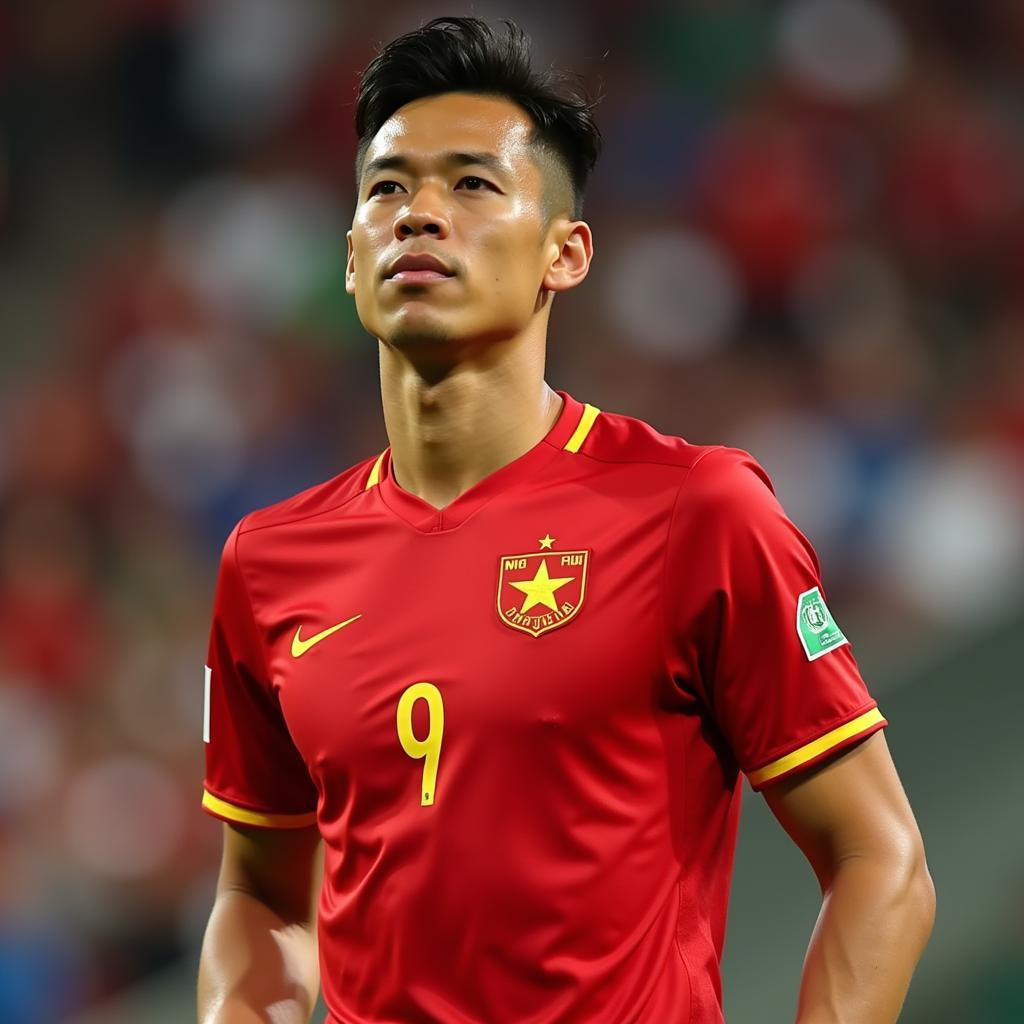 Xuan Truong representing the Vietnamese national team