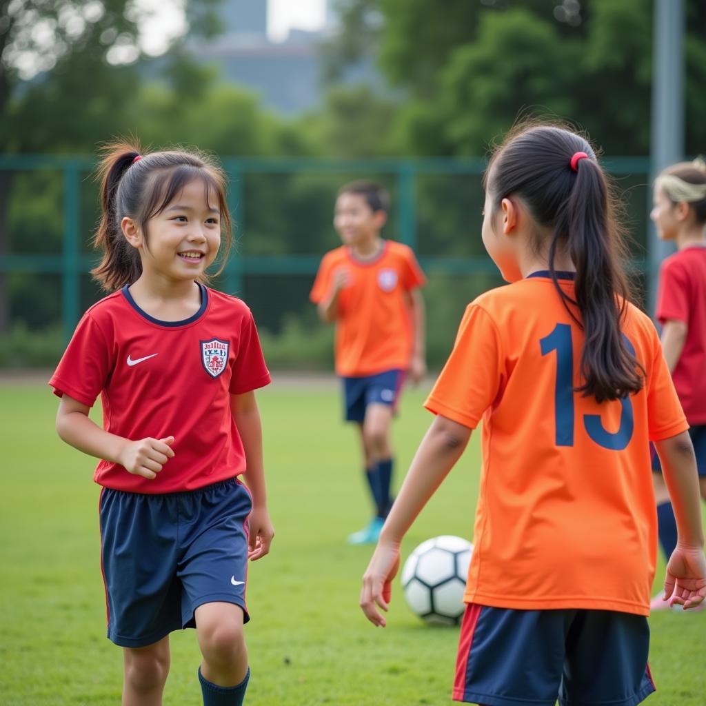 Young Asian Footballers Training