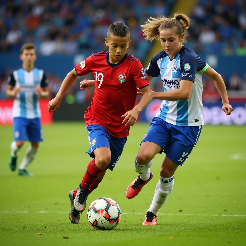 Young Football Player Demonstrating Excellent Dribbling Skills