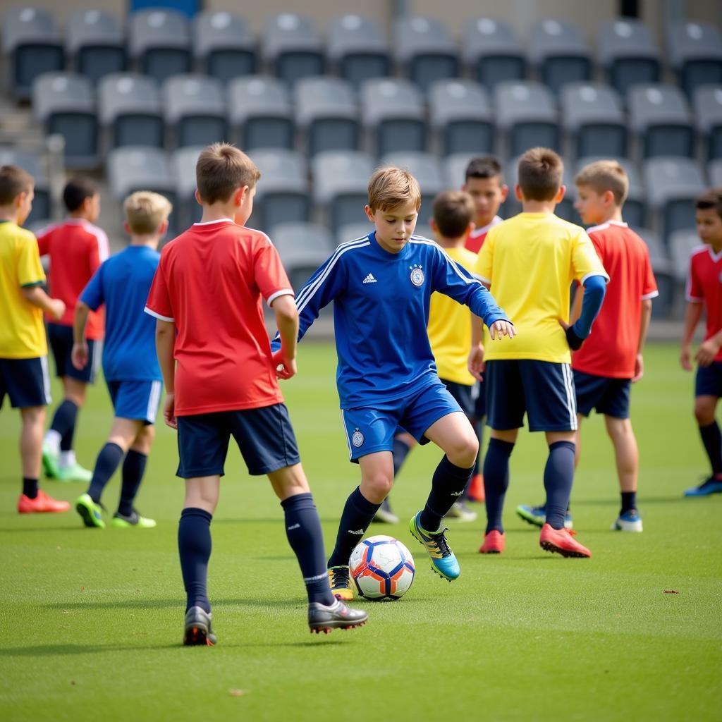 Young Football Players Training in 2019