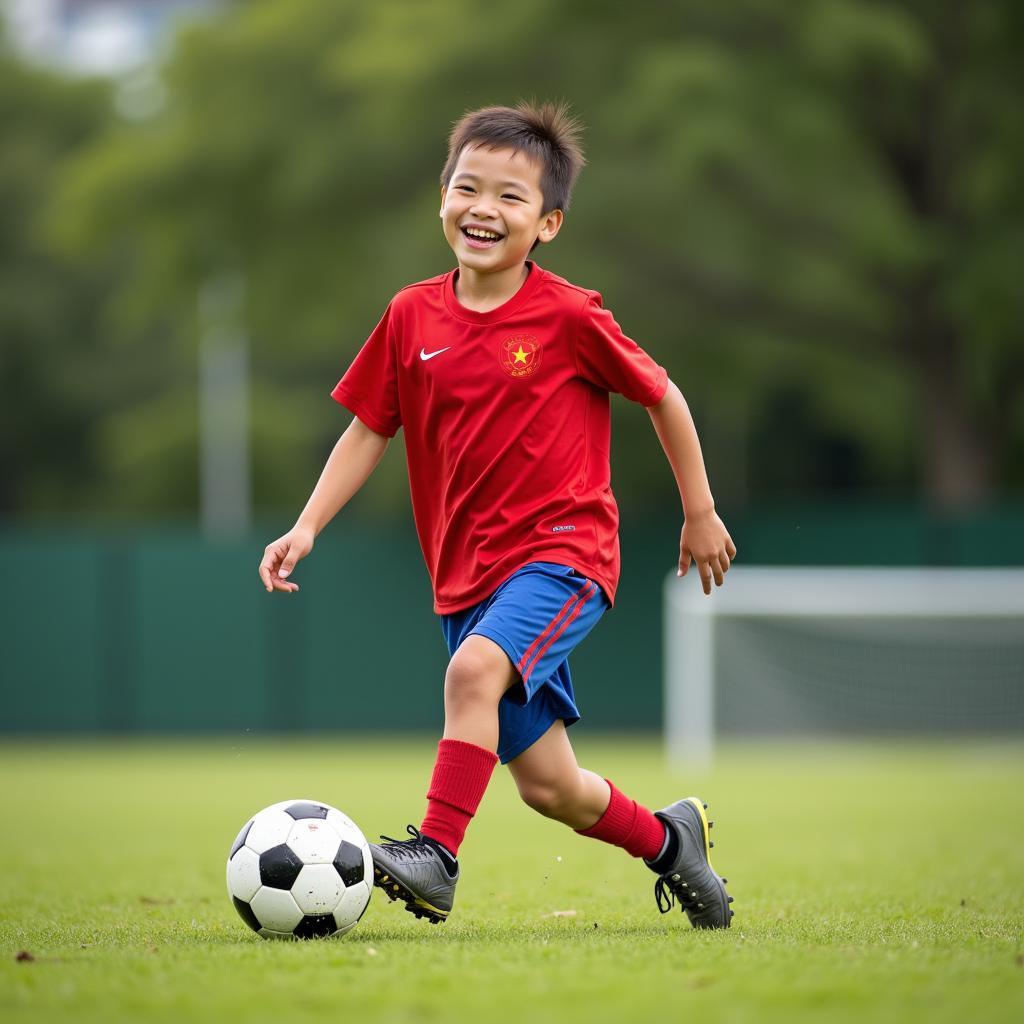 Young Norwegian-Vietnamese Football Player