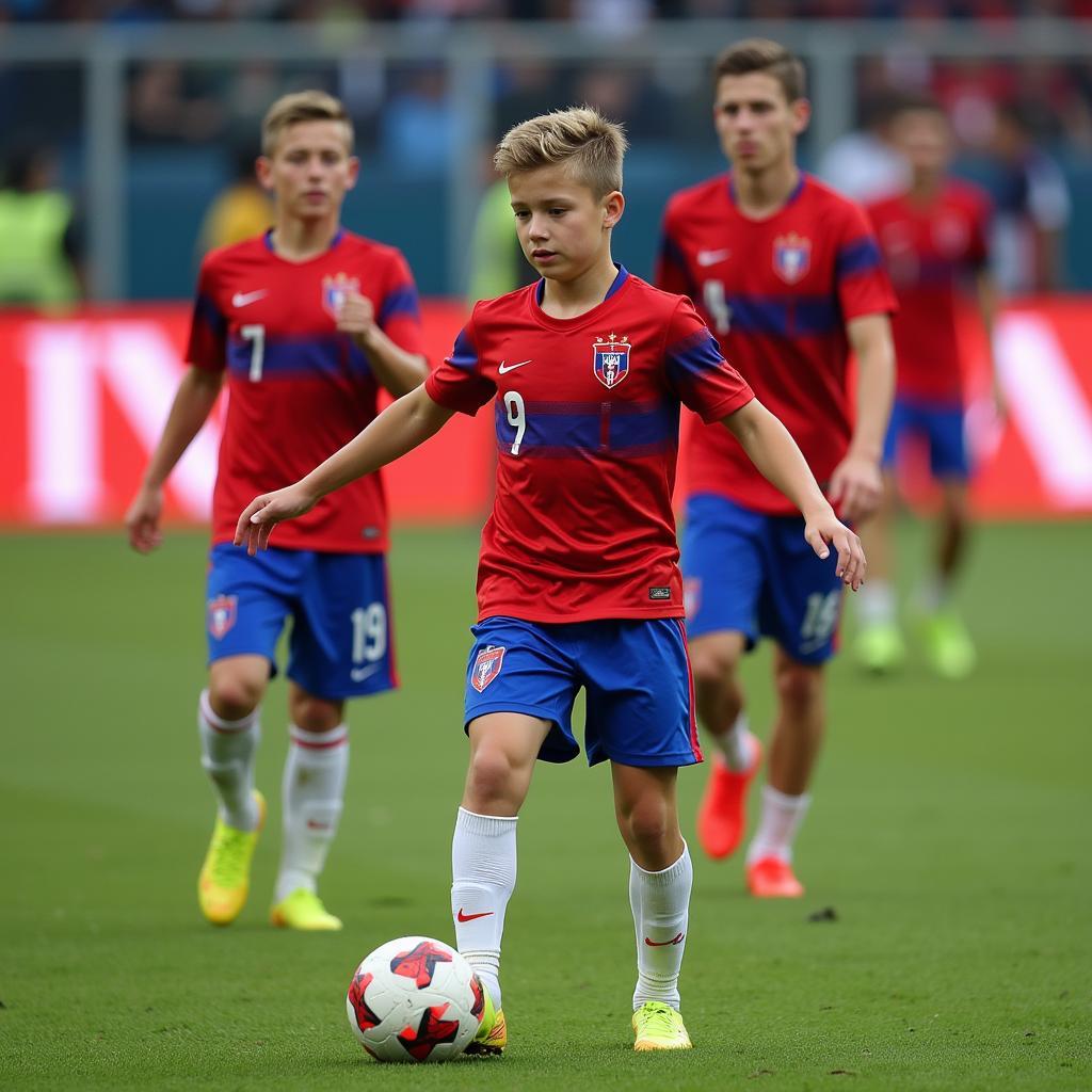 Young Russian strikers training for the future.