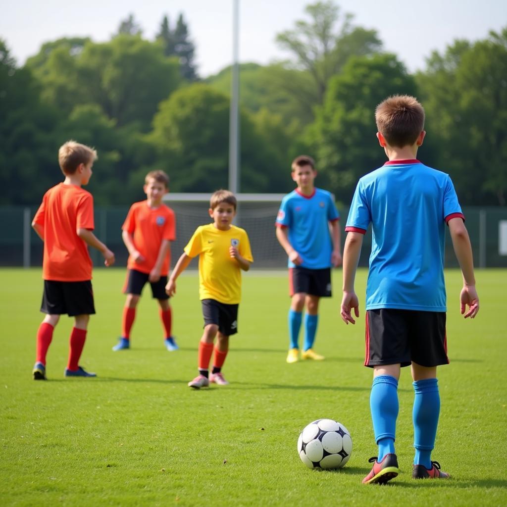 Youth Football Match - Smaller Team Sizes and Adapted Rules