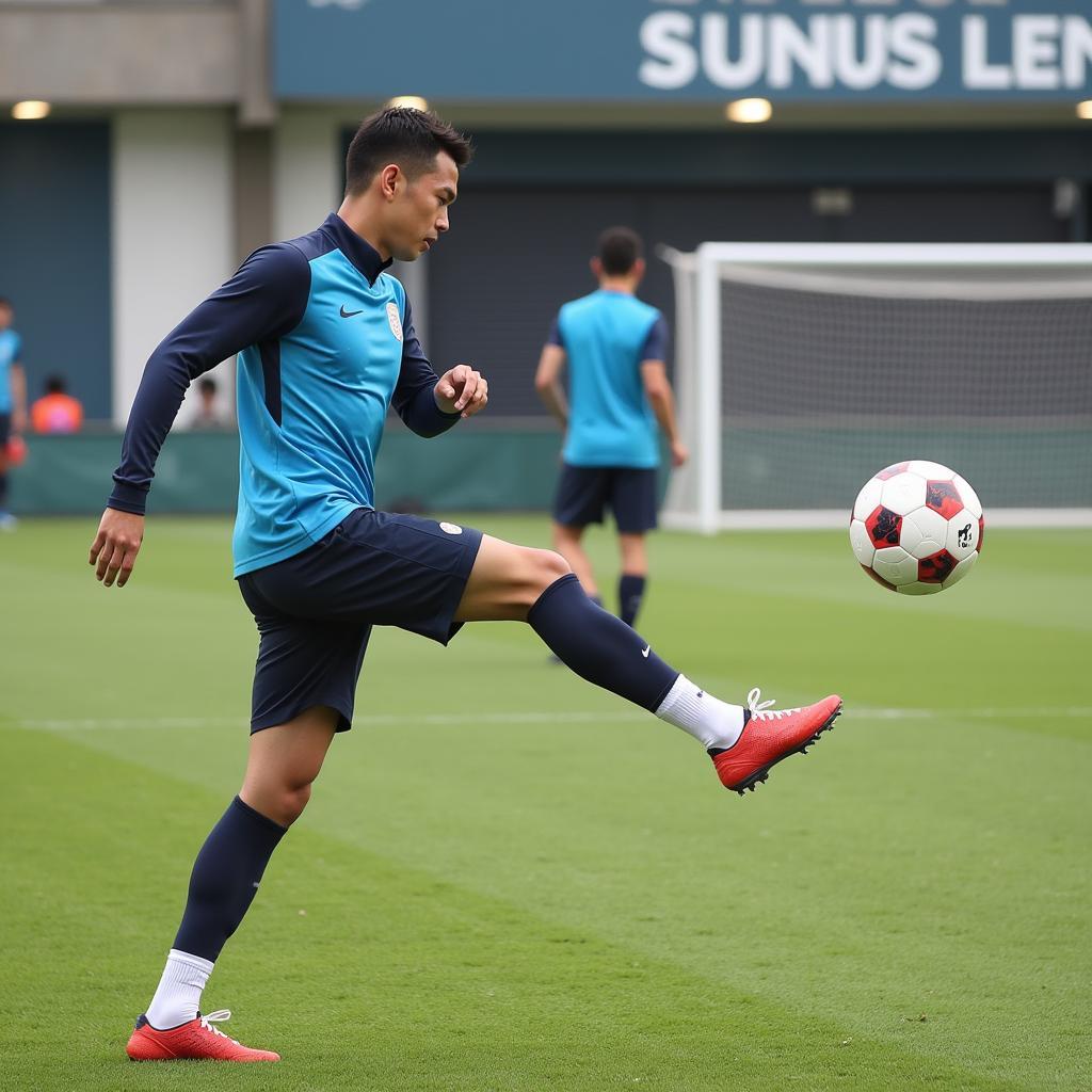 Zhang Dinglu training diligently