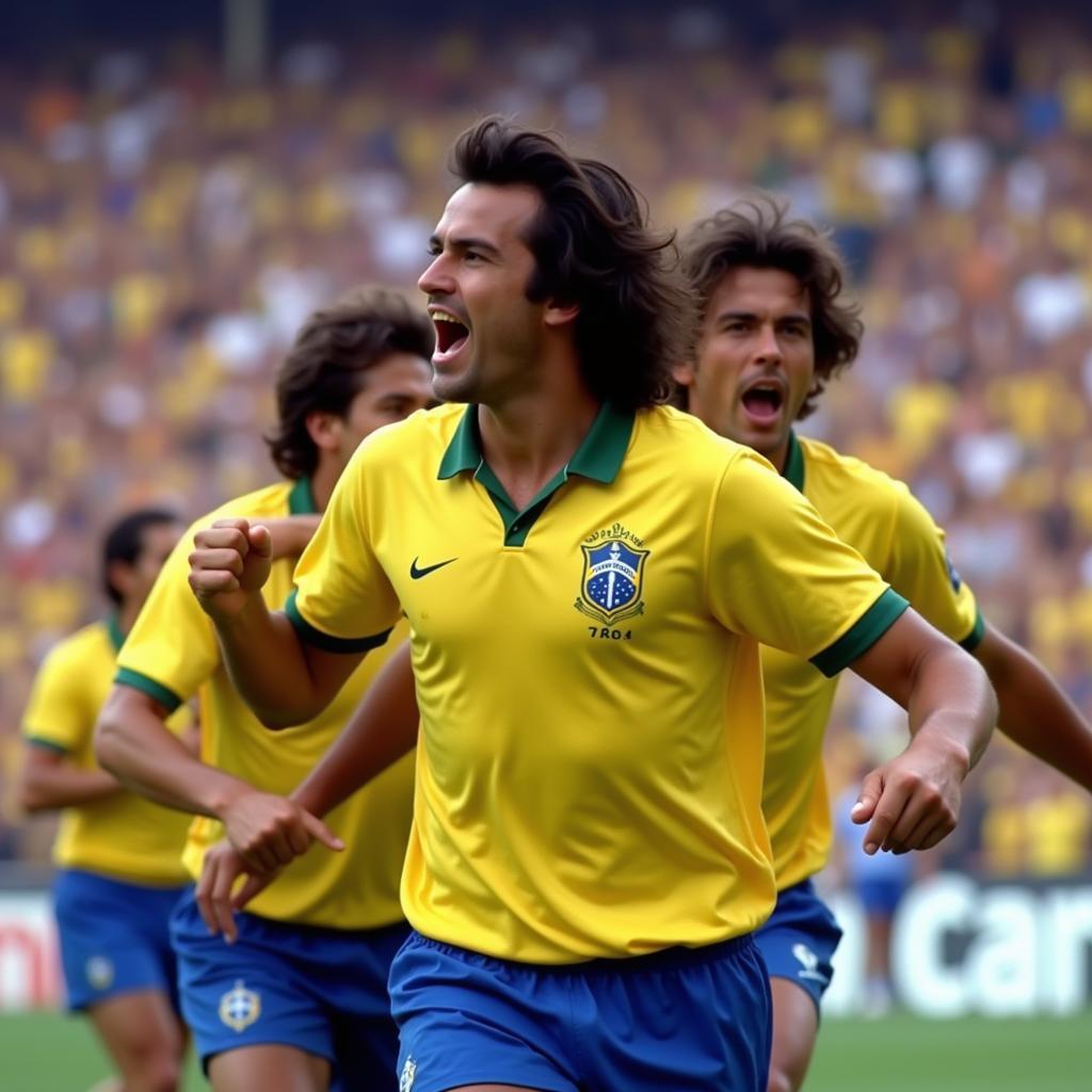 Zico playing for Brazil in a historic match