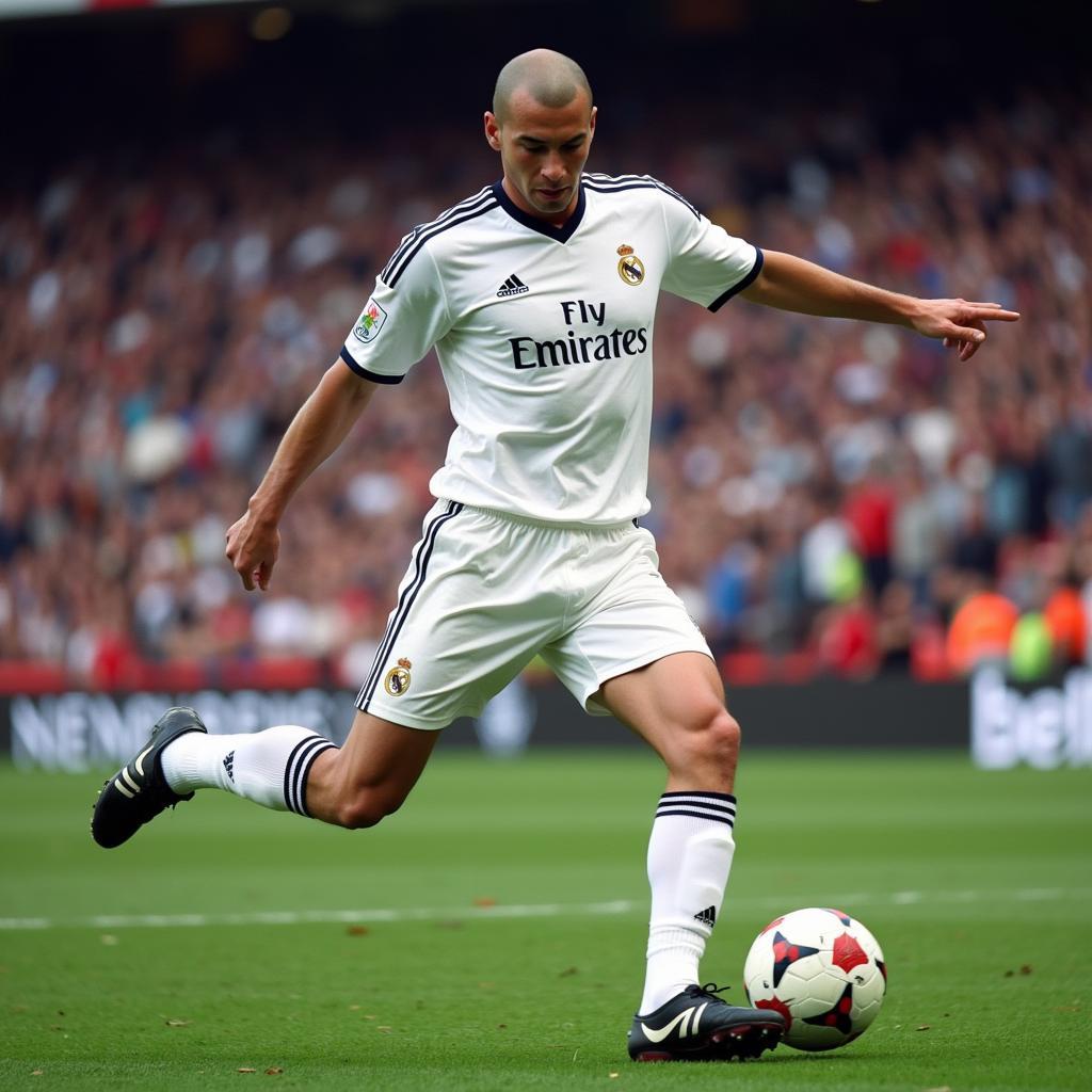 Zidane in his Real Madrid Galactico Era Jersey