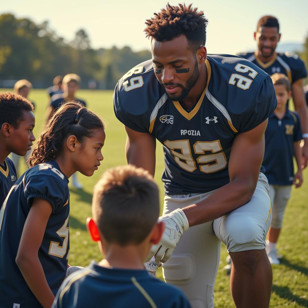 Ah Football Player Inspiring Young Athletes