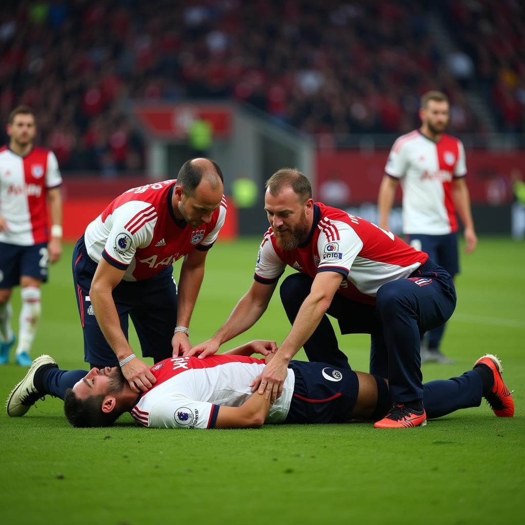 Ajax Player Receiving Medical Attention After Stroke