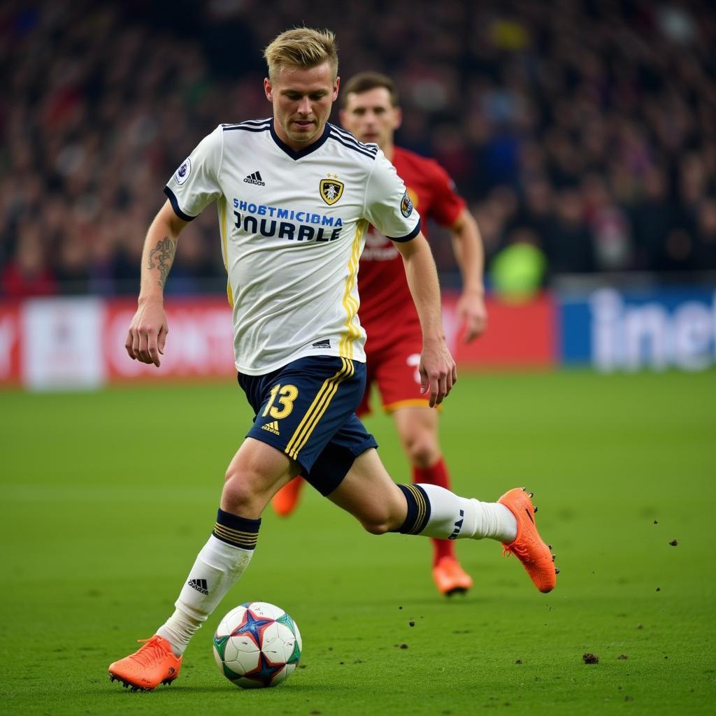 Alfie Haaland playing for Leeds United