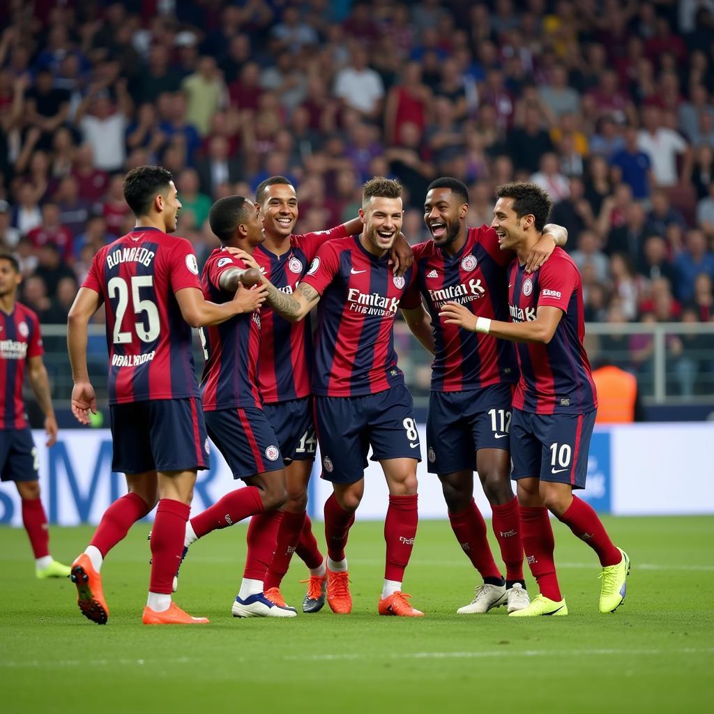 All Players Celebrating a Goal