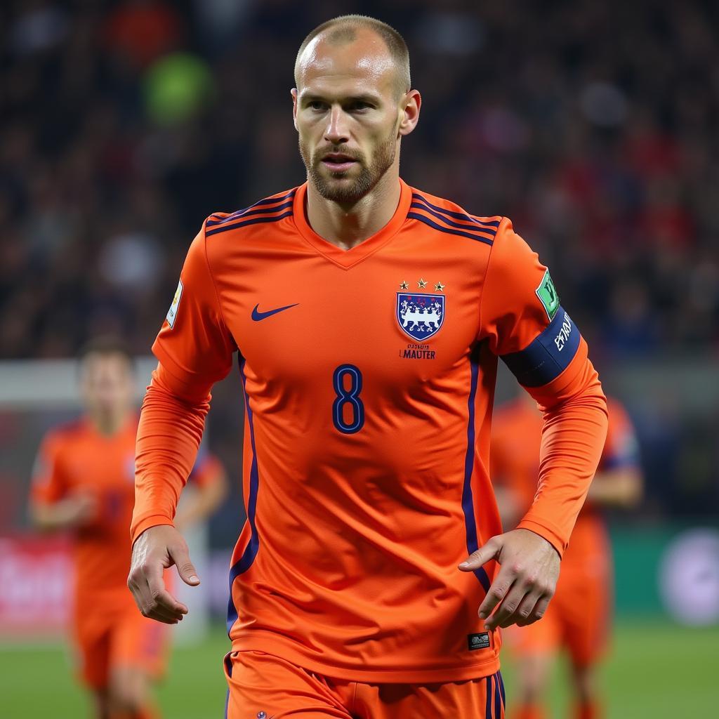 Arjen Robben playing for the Netherlands national team