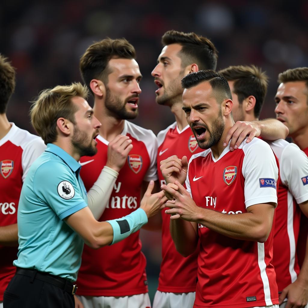 Arsenal Players Appealing for Penalty