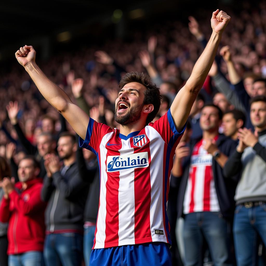 Atletico Madrid Fans Celebrating in the Stands