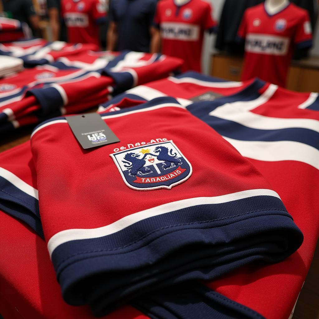 An authentic Haaland Norwegian jersey displayed for sale.