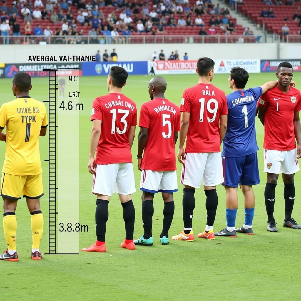 Average Height of Vietnamese Football Players in the V.League 1