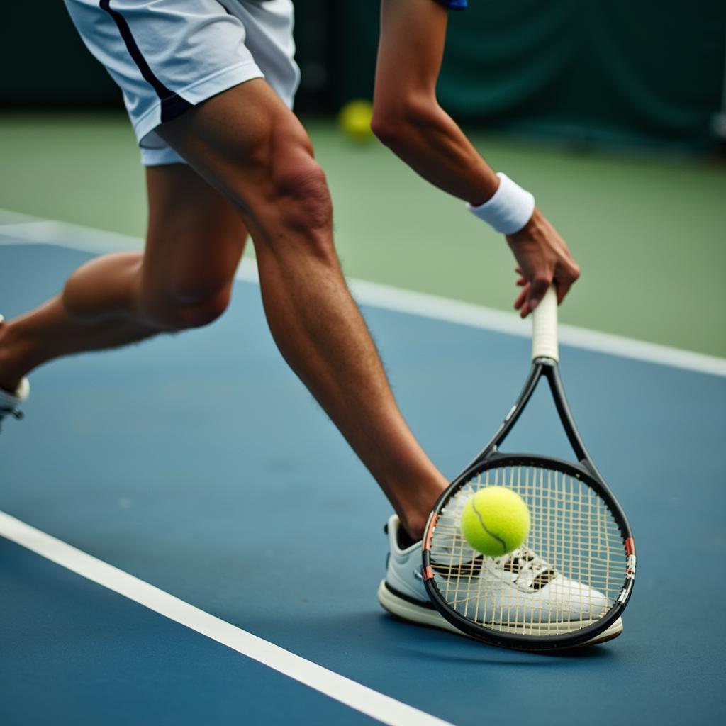 Executing a net shot in badminton