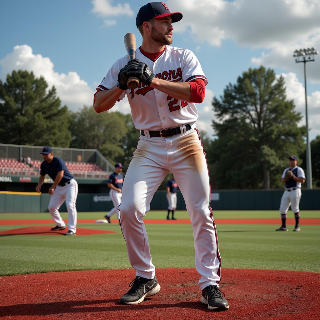 Baseball Player Undergoing Intense Training