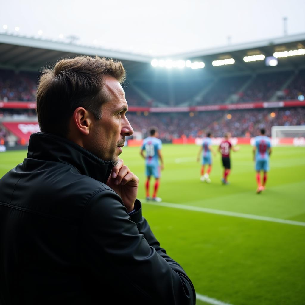 Belgian Football Scout Observing Match