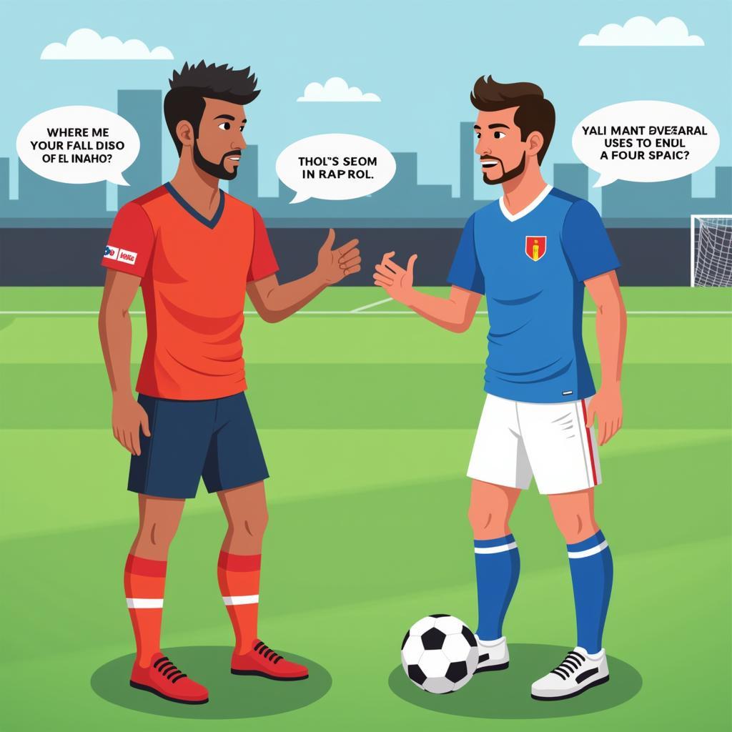 Bilingual Football Players Communicating Effectively