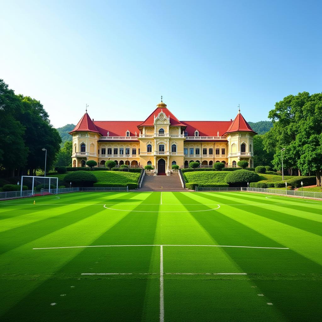 Brunei Football Field with Sultan's Palace in the Background