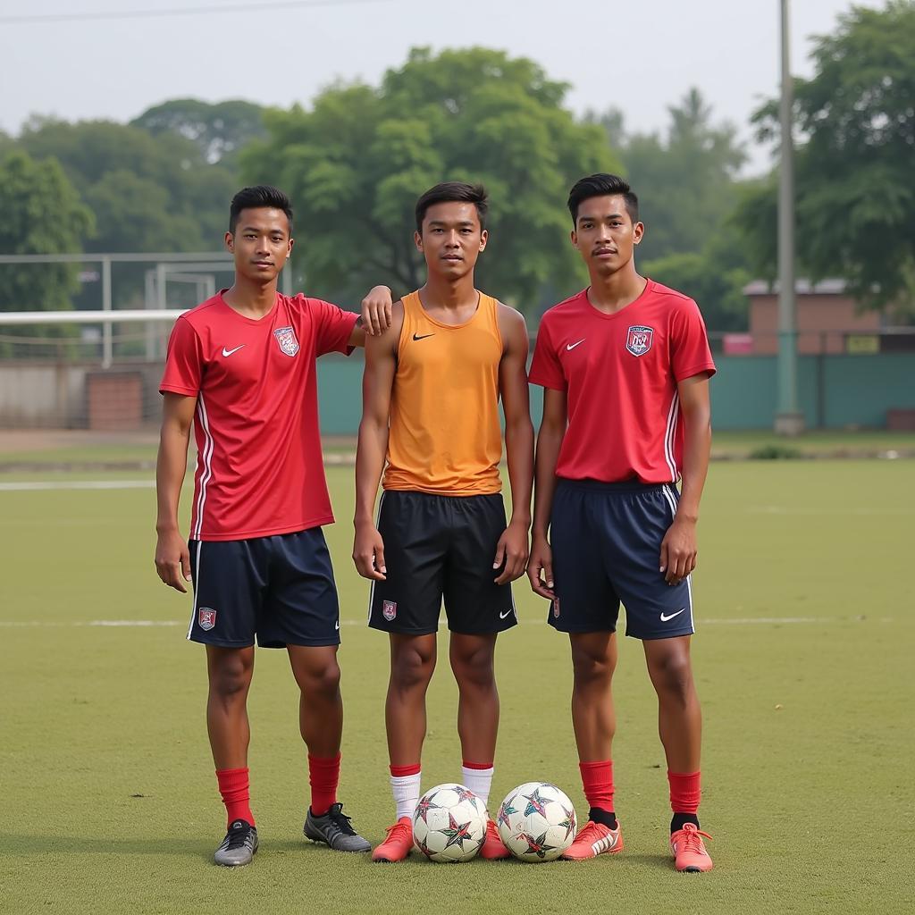 Cambodian Football Players Training