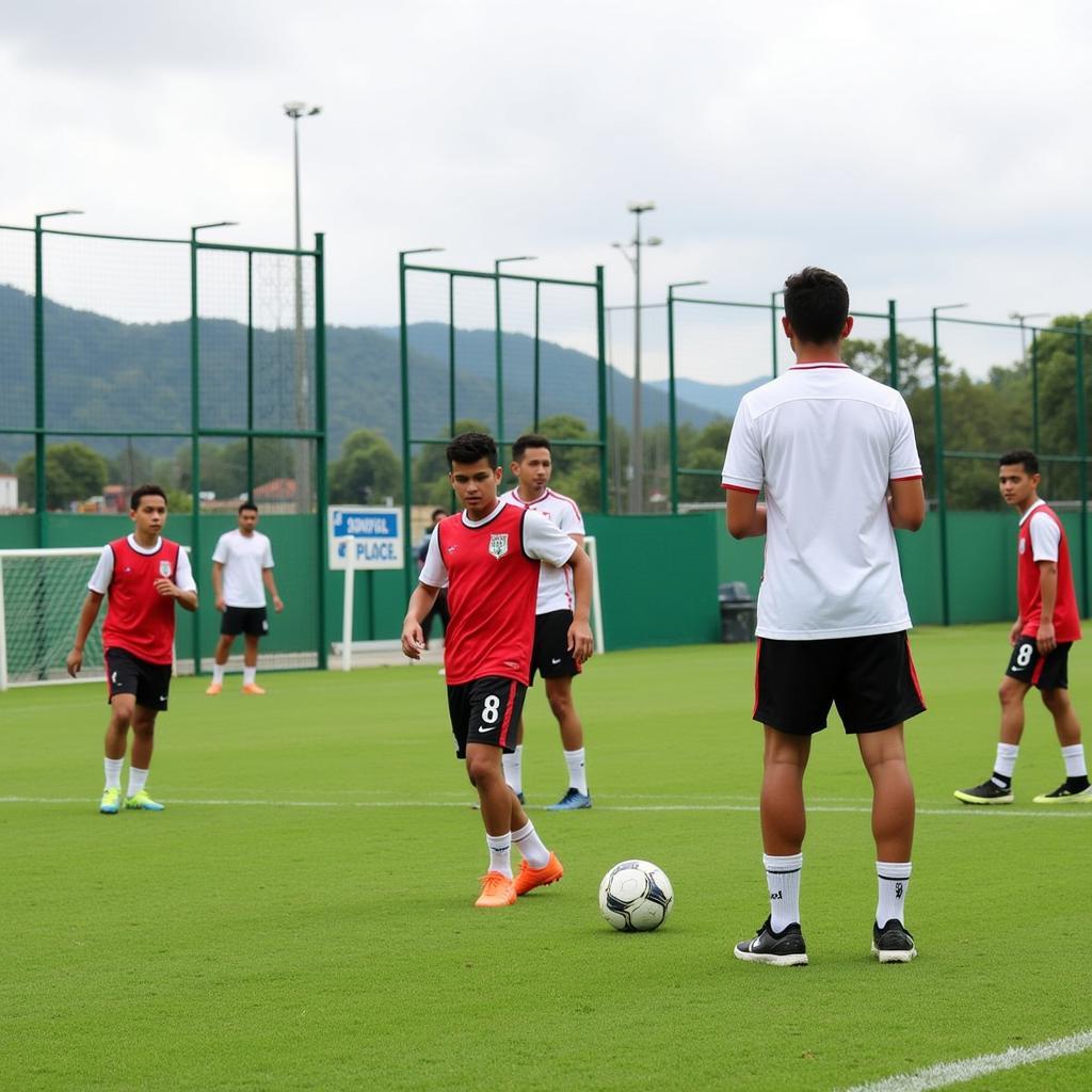 Chapecoense's youth academy players training