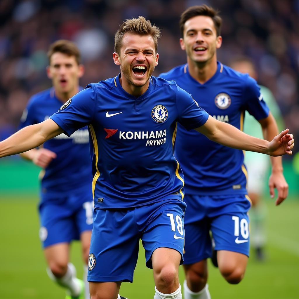 Chelsea Young Player Celebrating a Goal