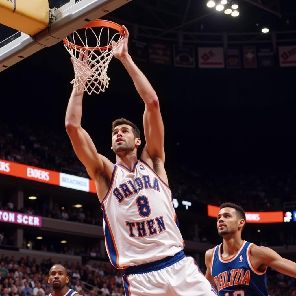 Chet Holmgren protecting the rim for the Oklahoma City Thunder.