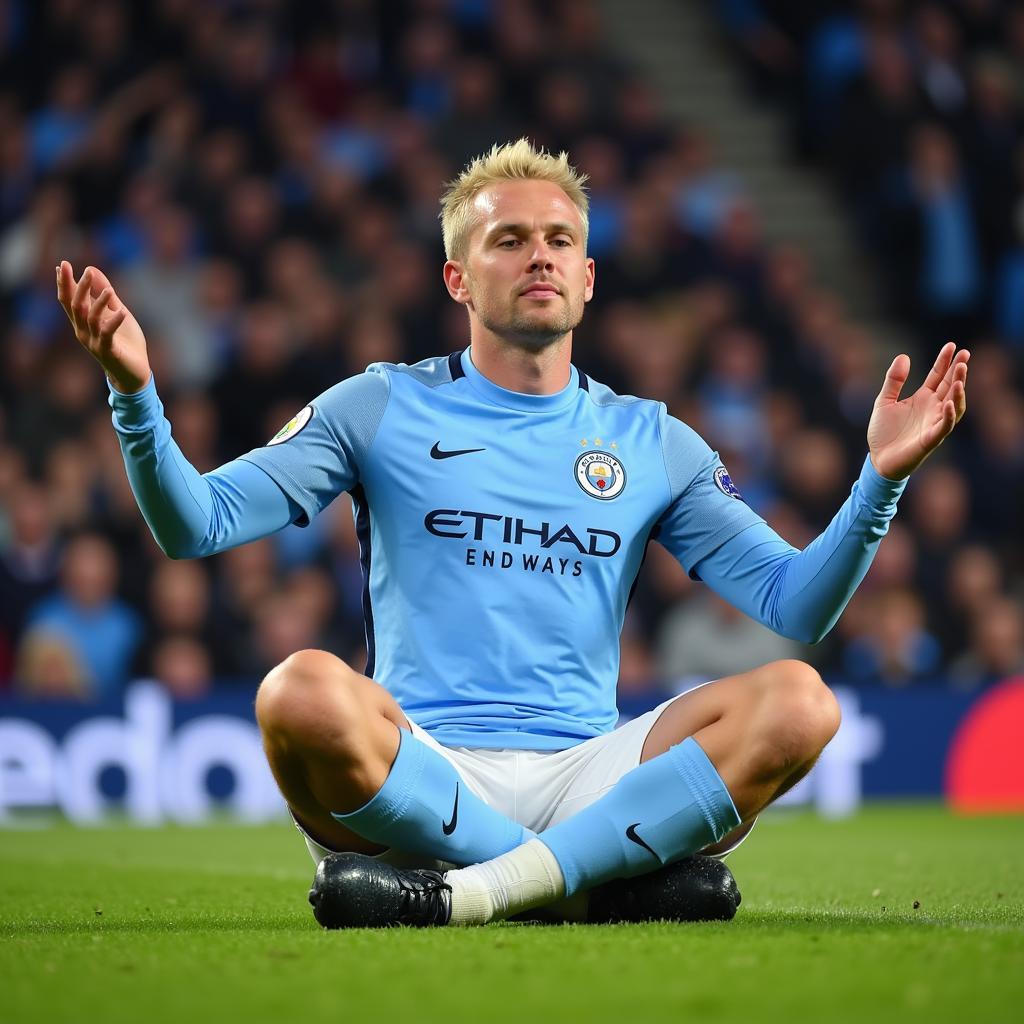 Christian Haaland celebrating a goal for Manchester City