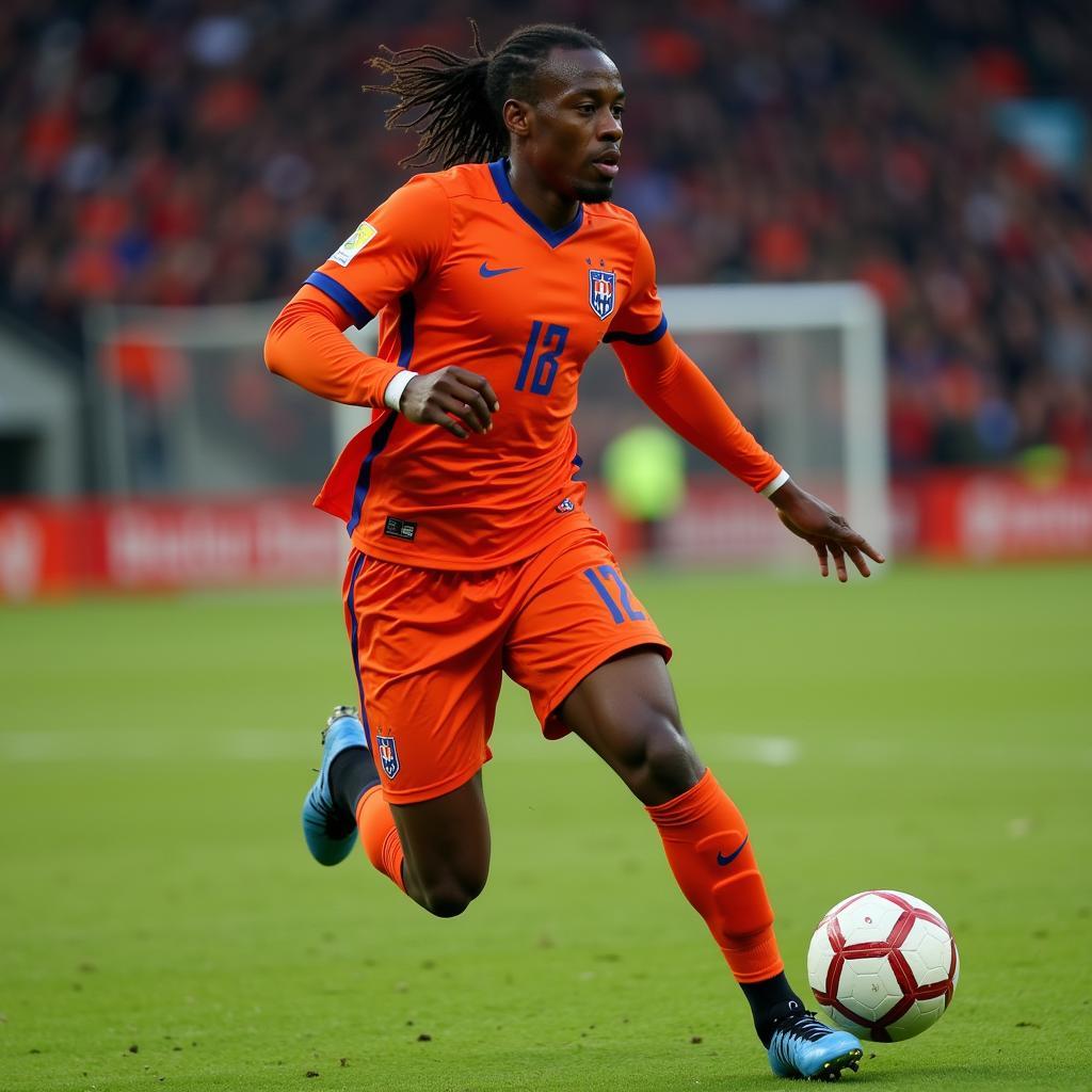 Clarence Seedorf representing the Netherlands national team