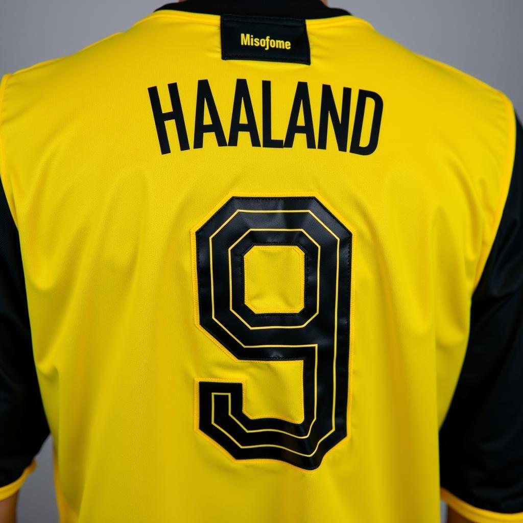 Close-Up of Erling Haaland Dortmund Shirt