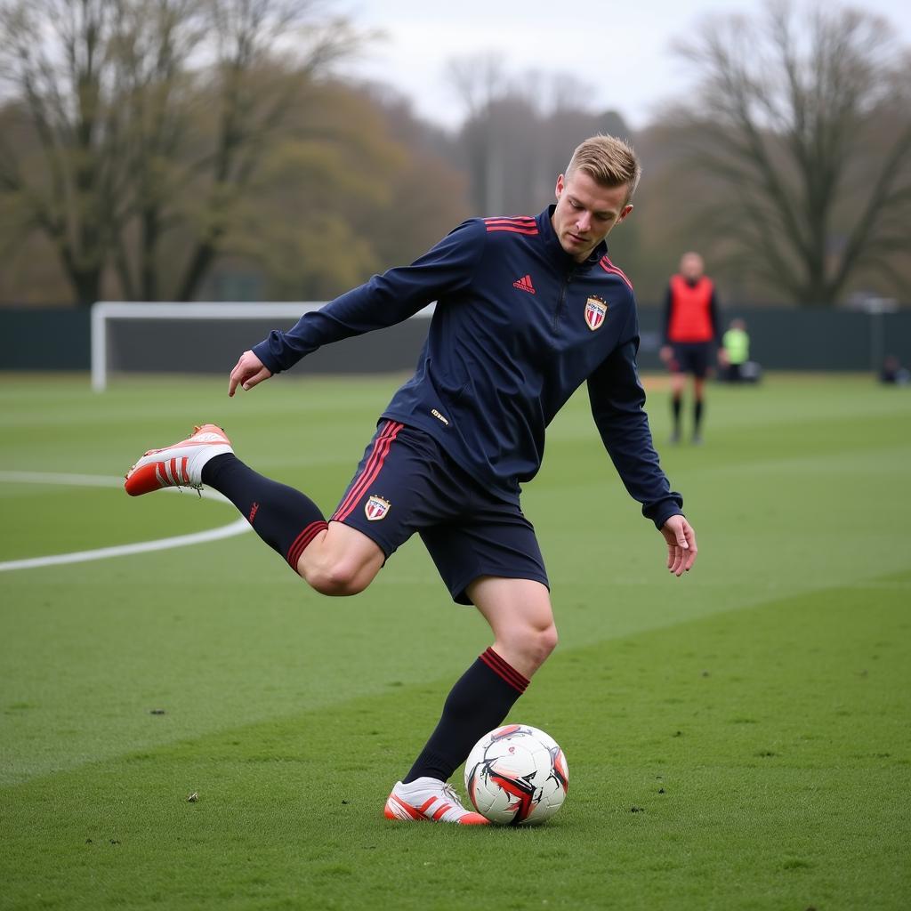 Haaland Practicing Free Kicks