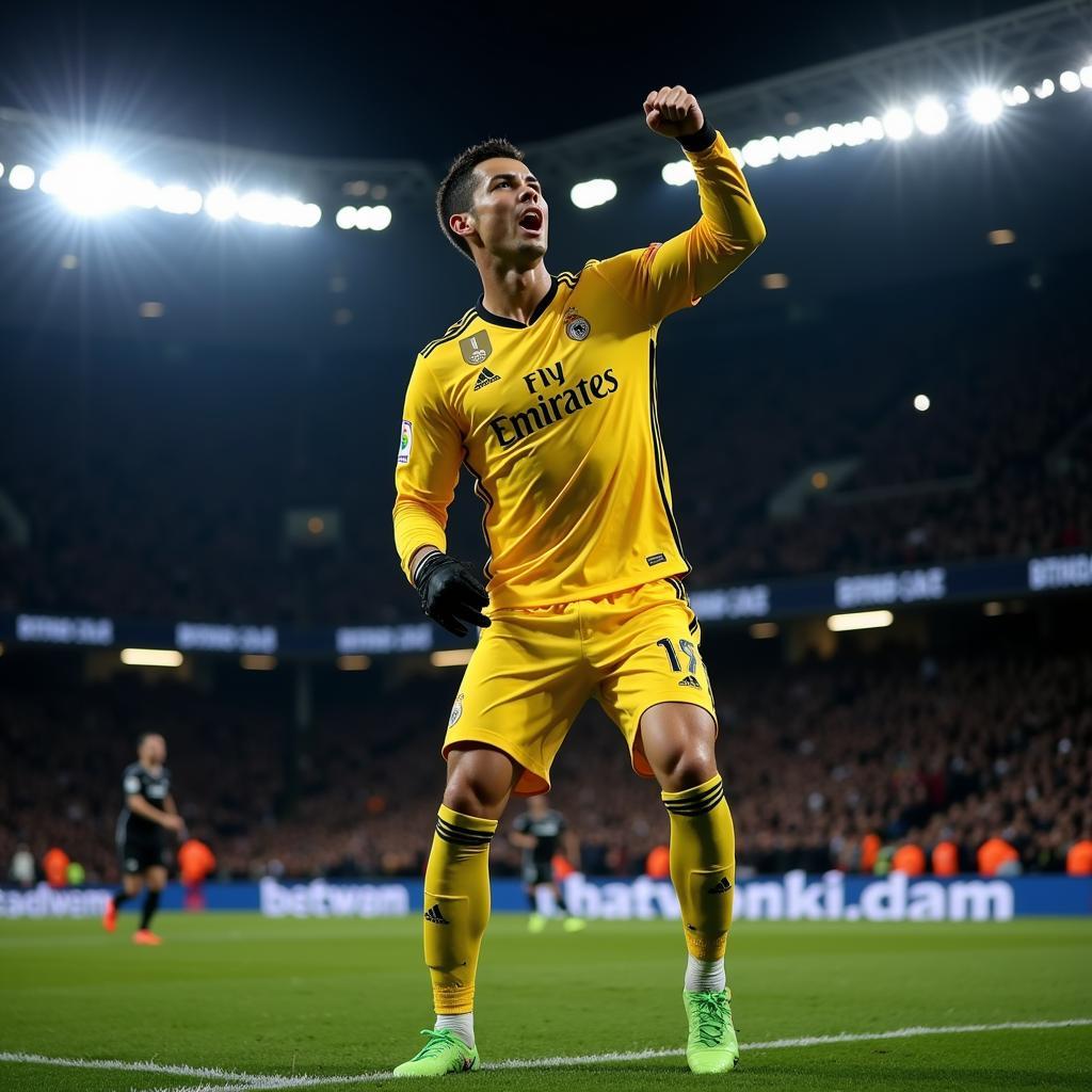 Cristiano Ronaldo celebrating a goal - An iconic football image