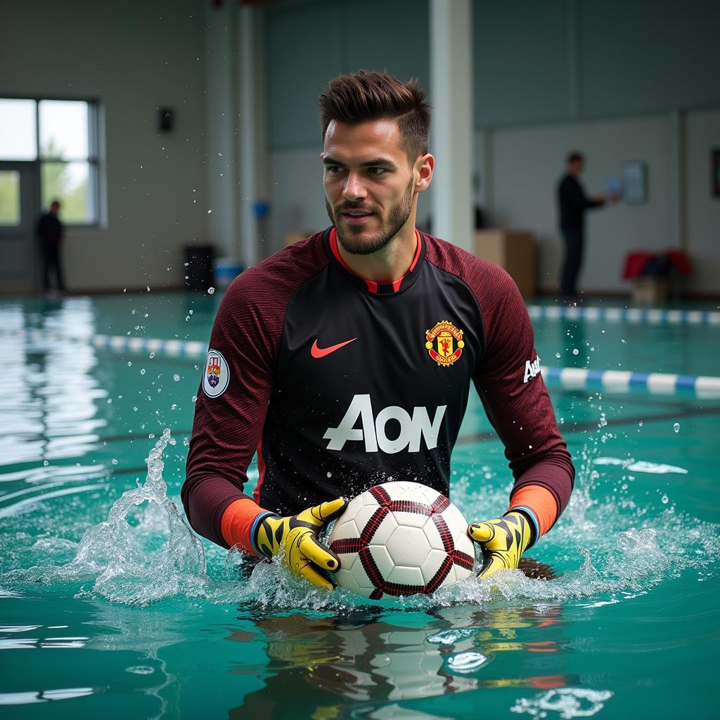 David Gea trains at Manchester United.