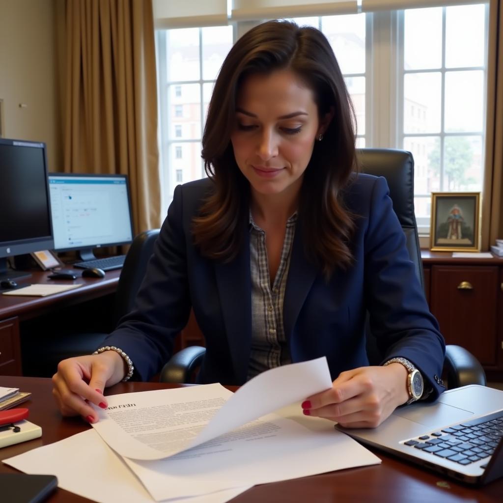 Deb Haaland's Chief of Staff Working at Desk