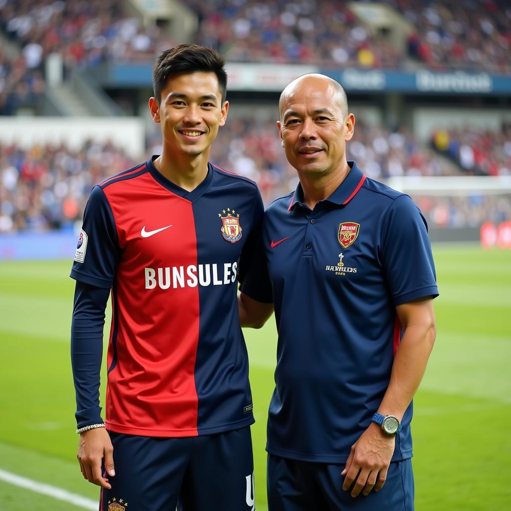 Duc Anh with his Coach