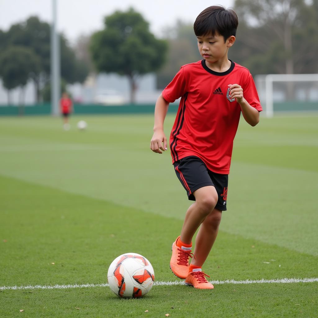 Dụng Quang Nho in his youth academy days